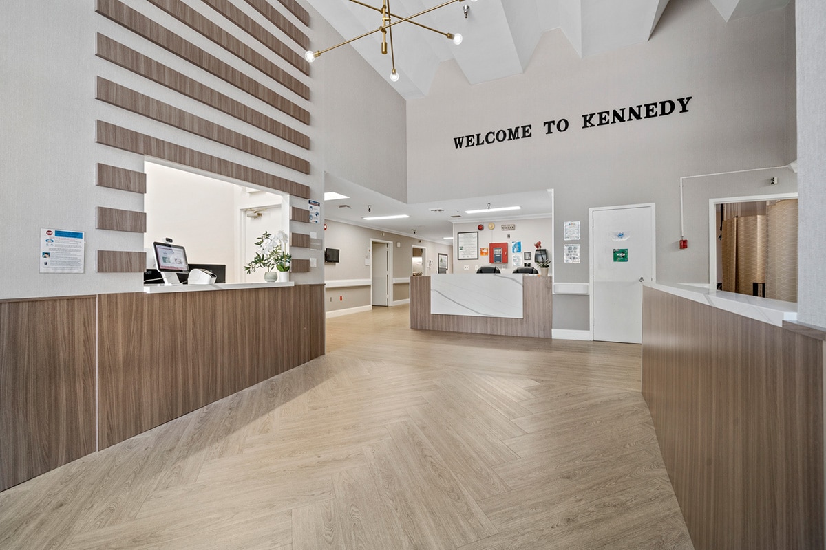 Reception and the front entry at the Kennedy Care facility