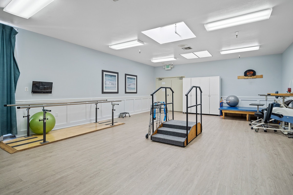 The rehab gym at the Kennedy Care facility